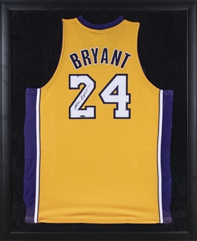 Kobe Bryant Signed Los Angeles Lakers Home Jersey In 35x43 Framed Display (UDA)